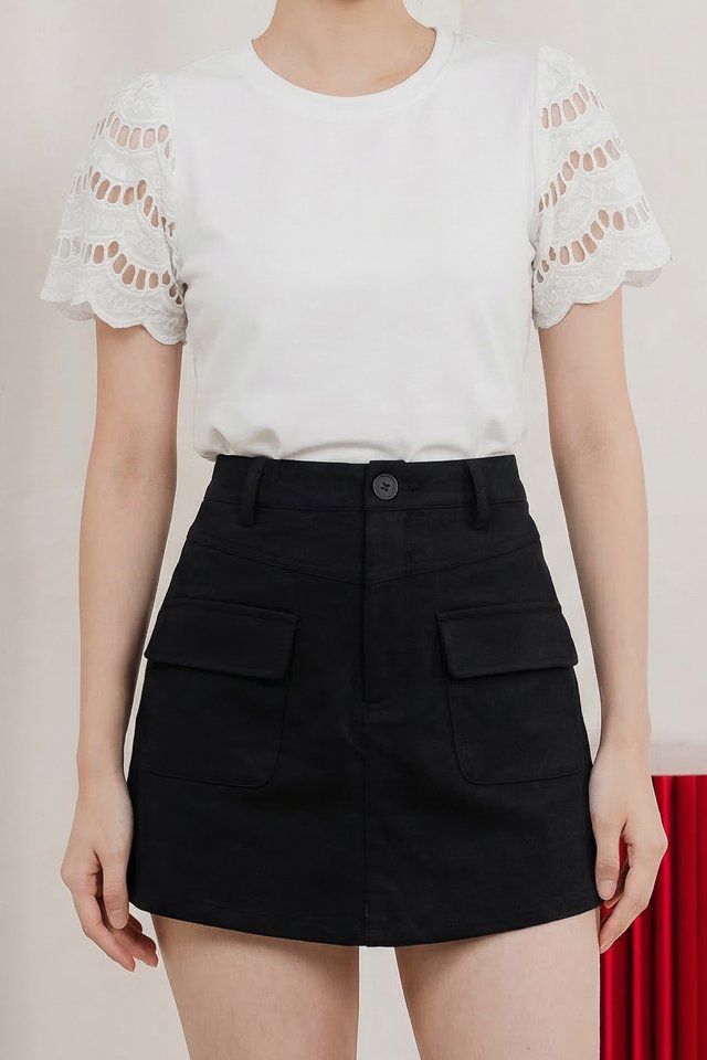 Kayla Basic Pocket Skort In Black
