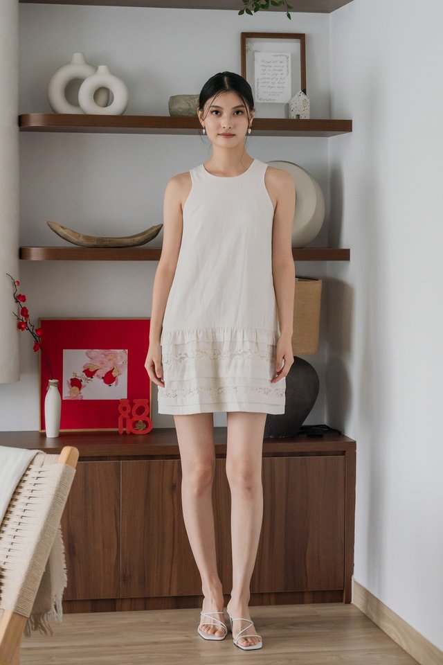 Dusk Dropwaist Lace Dress In Oat