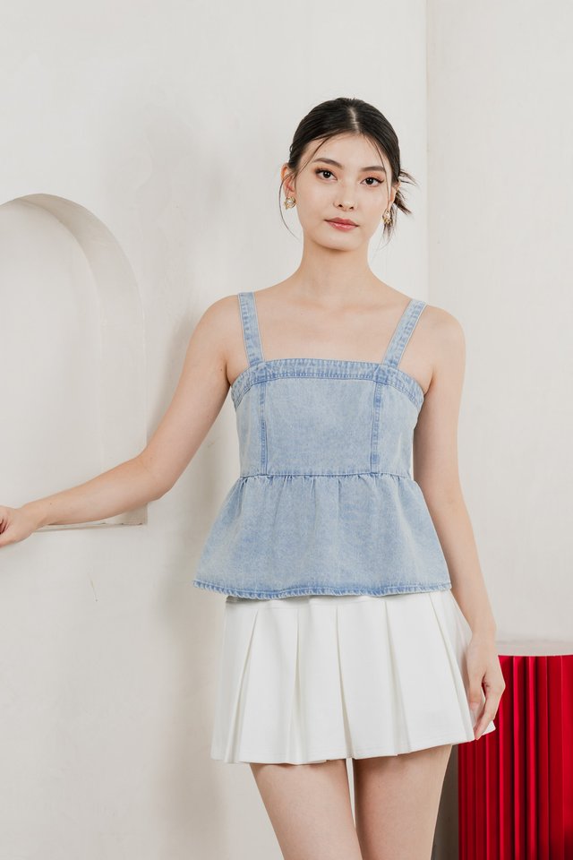 Hannah Denim Babydoll Top