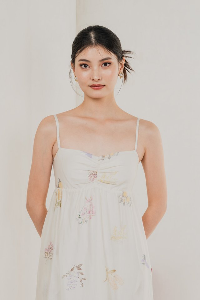 Soft Petals Fleur Sweetheart Camisole Midi Dress