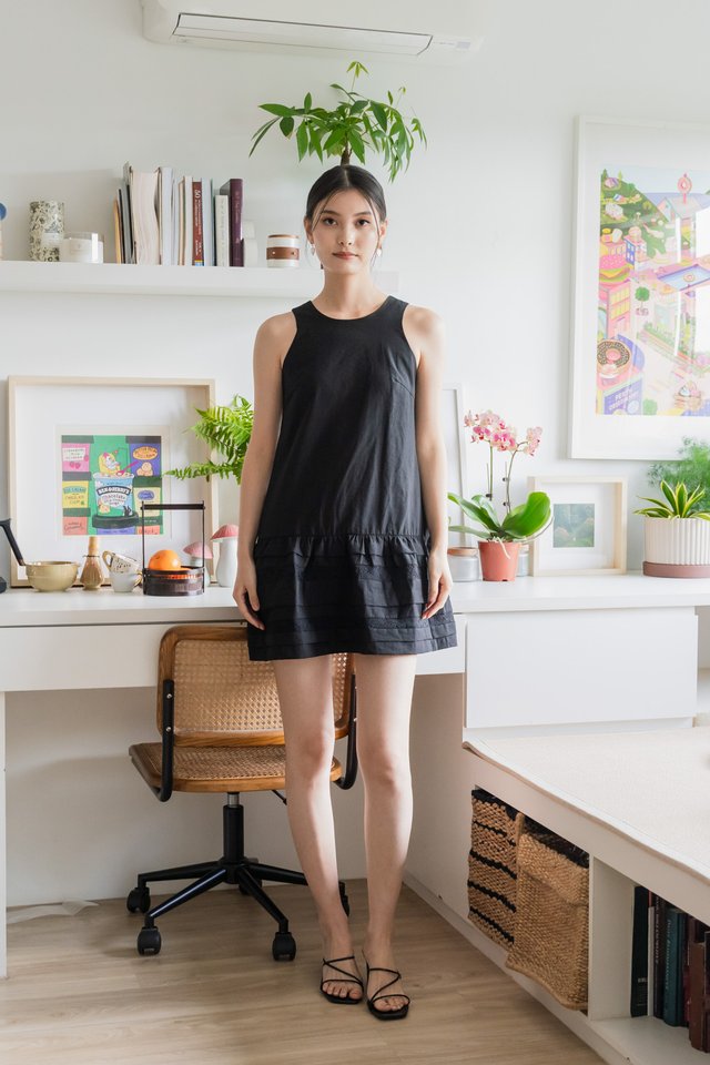 Dusk Dropwaist Lace Dress In Black