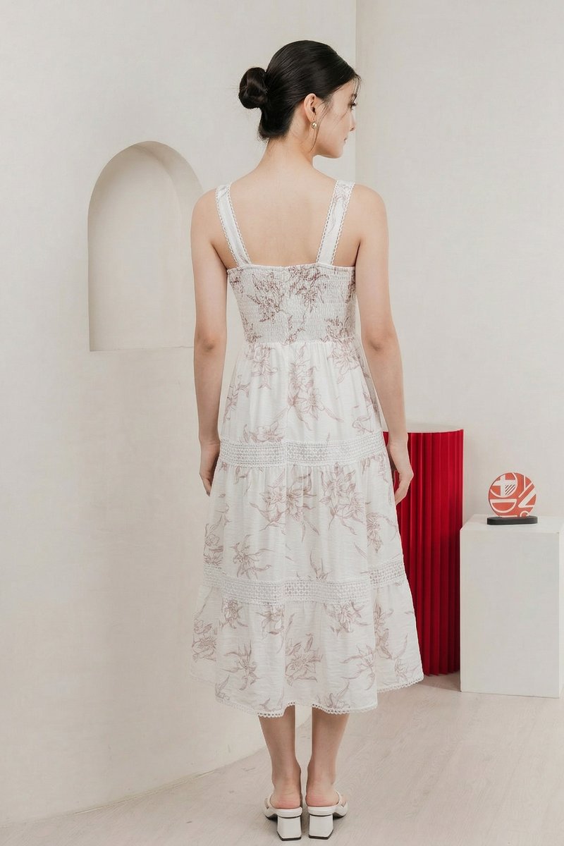 Parisa Sleeveless Crochet Midi Dress In Pink