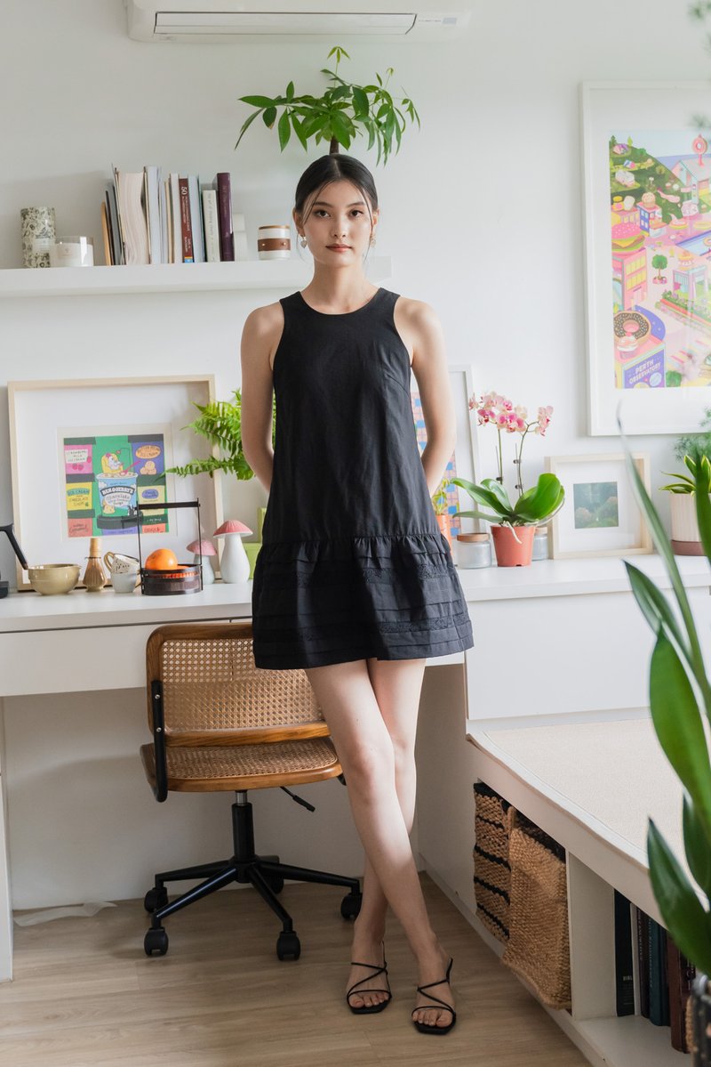 Dusk Dropwaist Lace Dress In Black