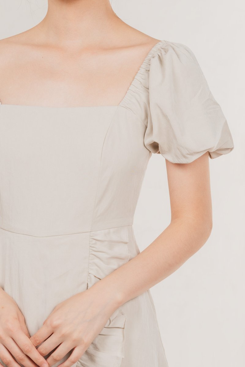 Waverly Ruffles Romper In Sand