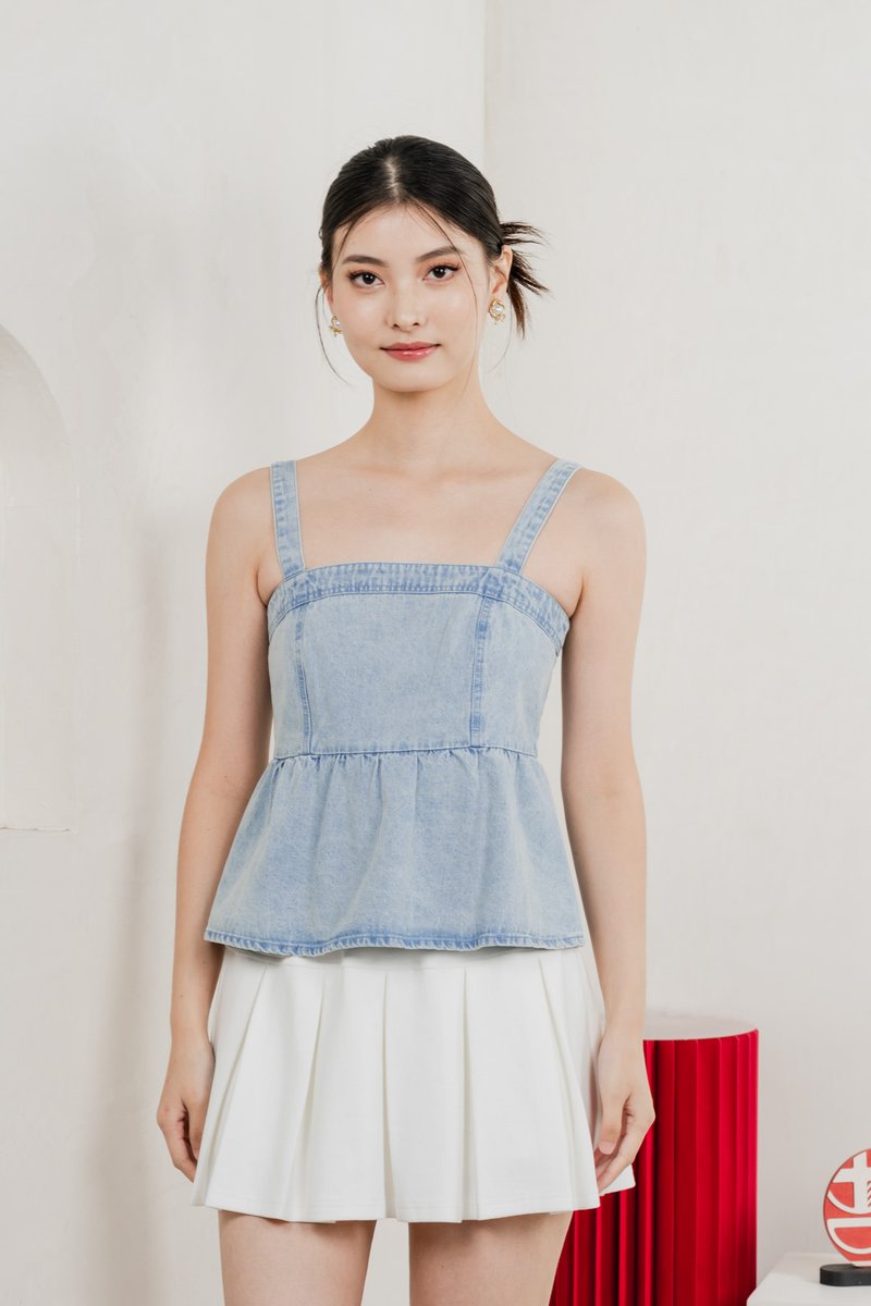 Hannah Denim Babydoll Top