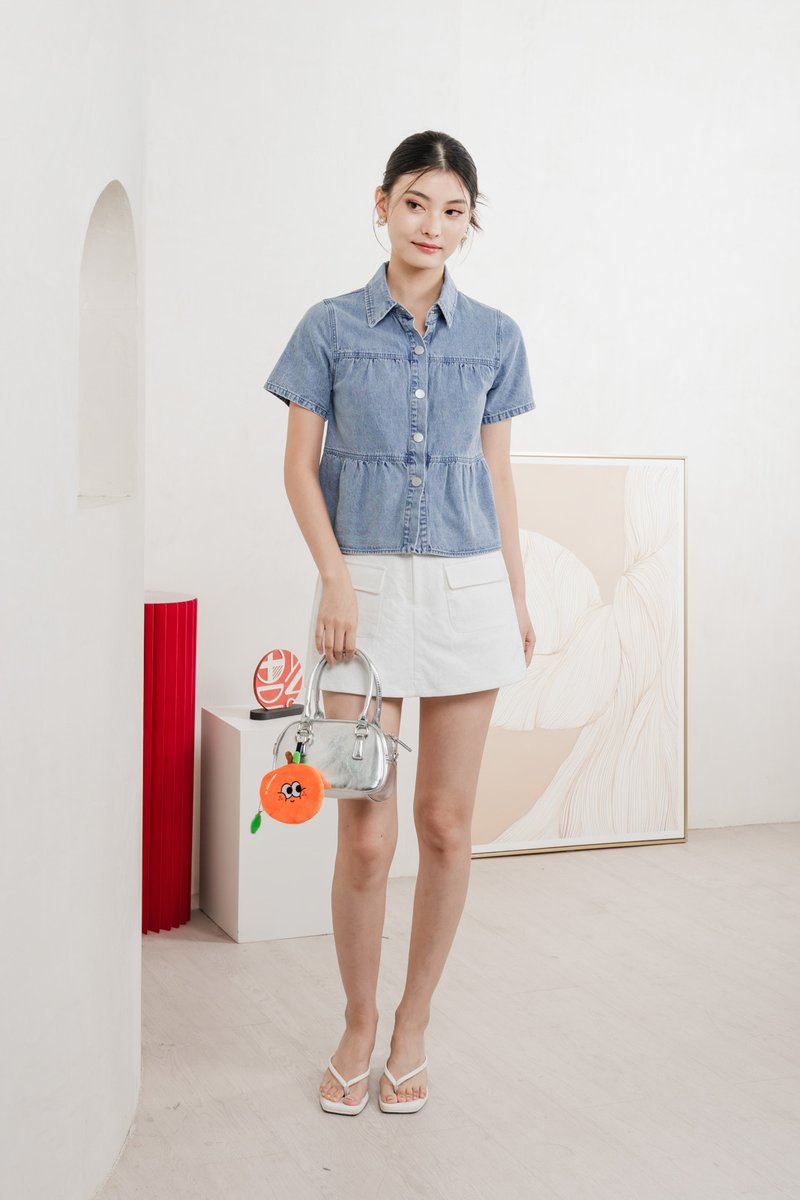 Eirwen Denim Babydoll Top