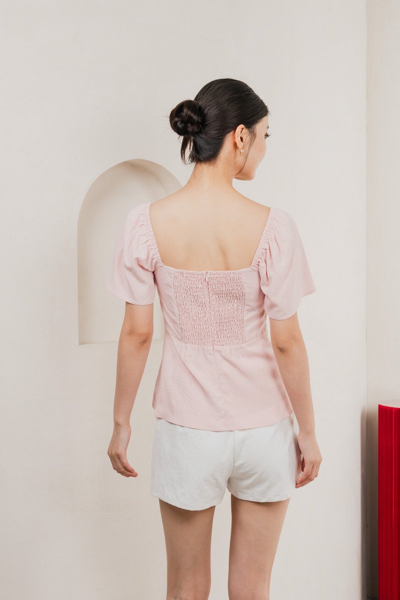 Jacqueline Crochet Top In Soft Pink