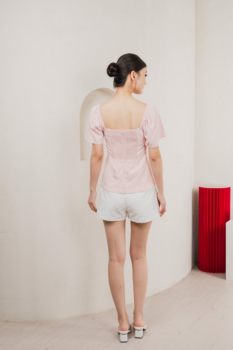 Jacqueline Crochet Top In Soft Pink
