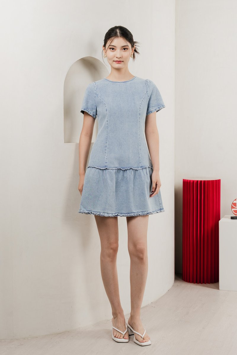 Cailin Denim Dropwaist Dress