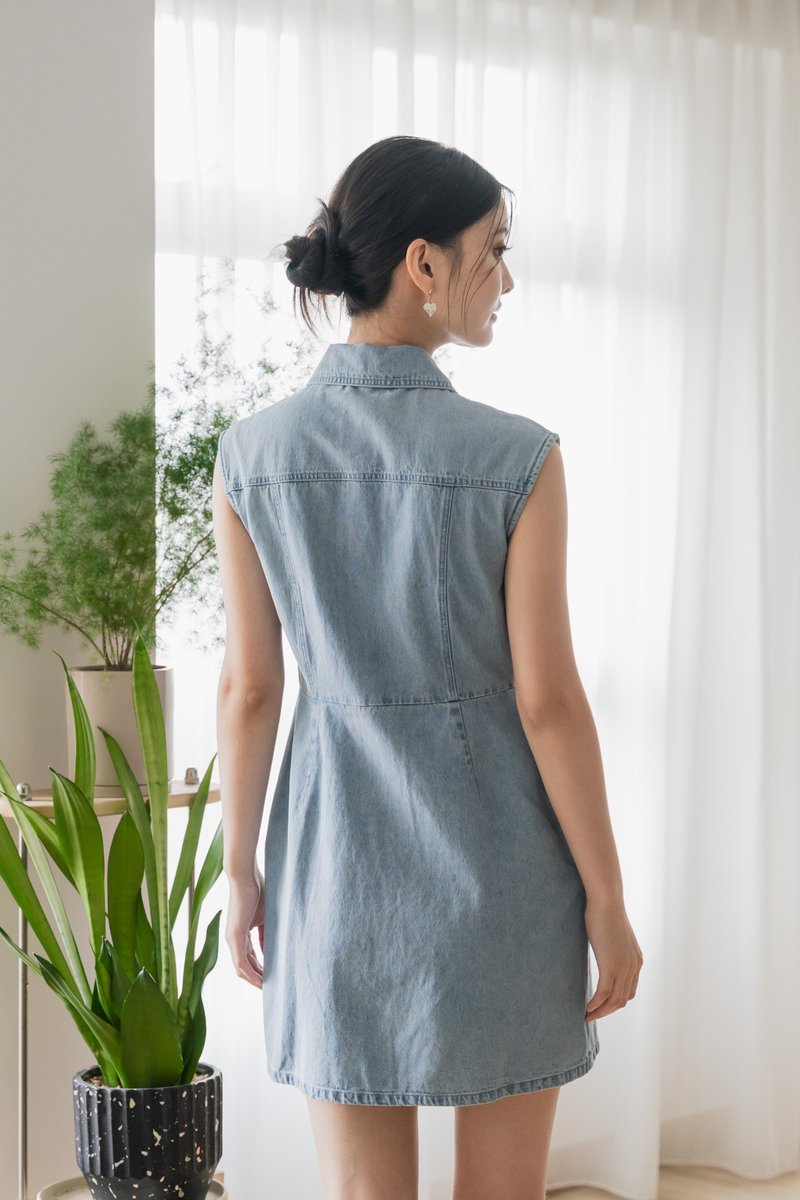 Theodora Denim Collar Button Dress