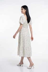 Lorraine Smocked Floral Tier Midi Dress