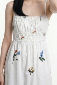 Marley Camisole Fleur Midi Dress in White