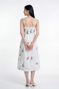 Marley Camisole Fleur Midi Dress in White