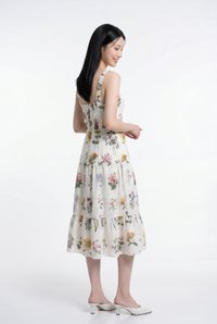 Jose Floral Tiered Midi Dress