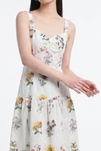 Jose Floral Tiered Midi Dress