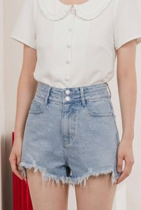 Helena Frayed Denim Short