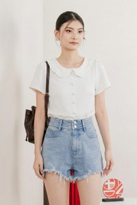 Helena Frayed Denim Short
