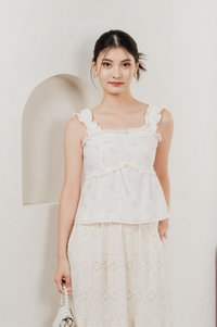 Xyla Eyelet Floral Ruffles Top