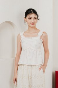 Xyla Eyelet Floral Ruffles Top