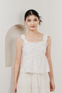 Xyla Eyelet Floral Ruffles Top