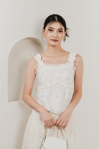Xyla Eyelet Floral Ruffles Top