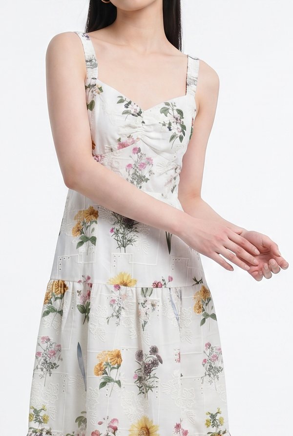 Jose Floral Tiered Midi Dress