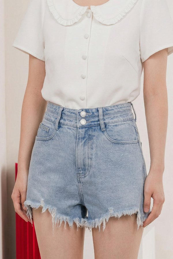 Helena Frayed Denim Short