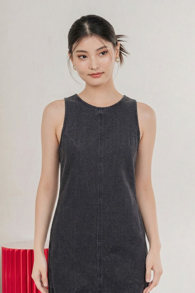 Shelby Denim Panelled Midi Dress