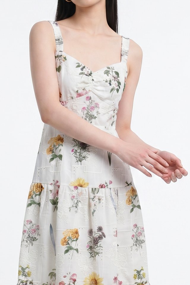 Jose Floral Tiered Midi Dress