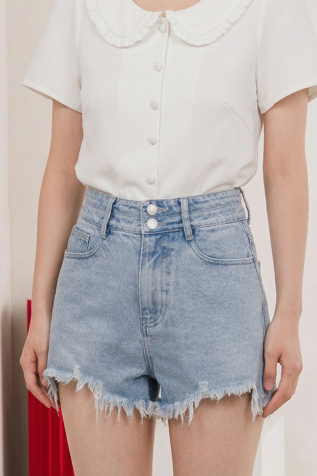 Helena Frayed Denim Short