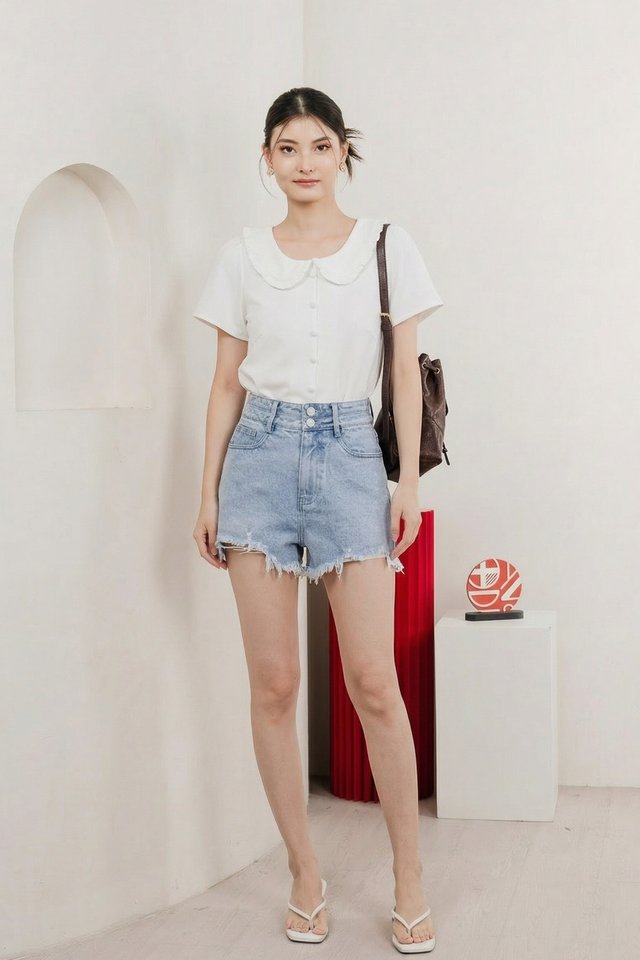 Helena Frayed Denim Short