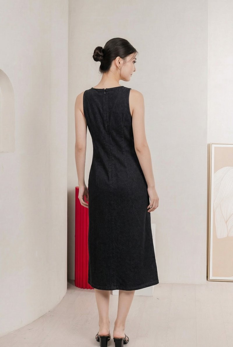 Shelby Denim Panelled Midi Dress