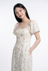 Georgette Ribbonette Fleur Midi Dress