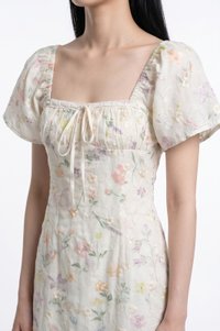 Georgette Ribbonette Fleur Midi Dress
