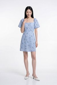 Emory Gingham Floral Dress Romper
