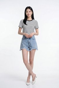Camryn Cotton Striped Top In White