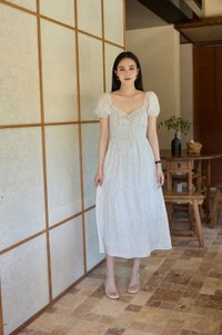 Camelia Floral Ruched Midi Dress