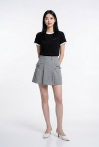 Marcelina Gingham Ribbon Skort
