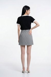 Marcelina Gingham Ribbon Skort