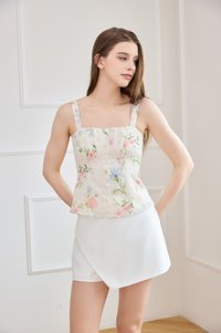 Cheers Ruched Floral Top in Pink