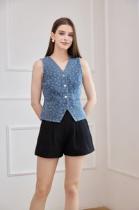 Amsterdam Tulip Denim Vest Top