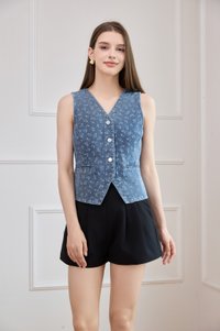 Amsterdam Tulip Denim Vest Top