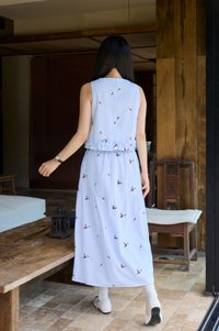 Galilea Gingham Embroidery Midi Skirt