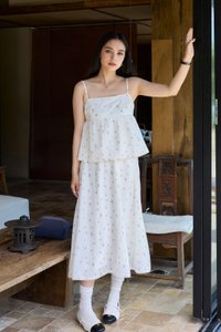 Mathiola Fleur Midi Skirt in White