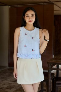 Ava Pleated Skort In Cream