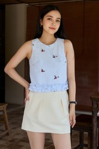 Ava Pleated Skort In Cream
