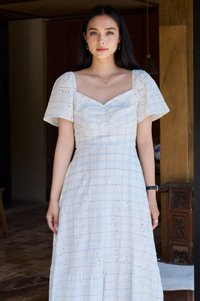 Holly Eyelet Sweetheart Midi Dress