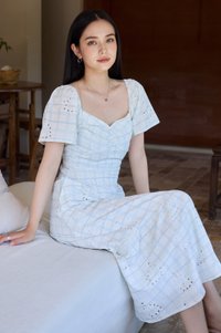 Holly Eyelet Sweetheart Midi Dress
