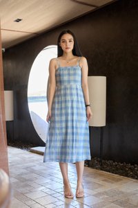 Lunaria Checkered Camisole Midi Dress