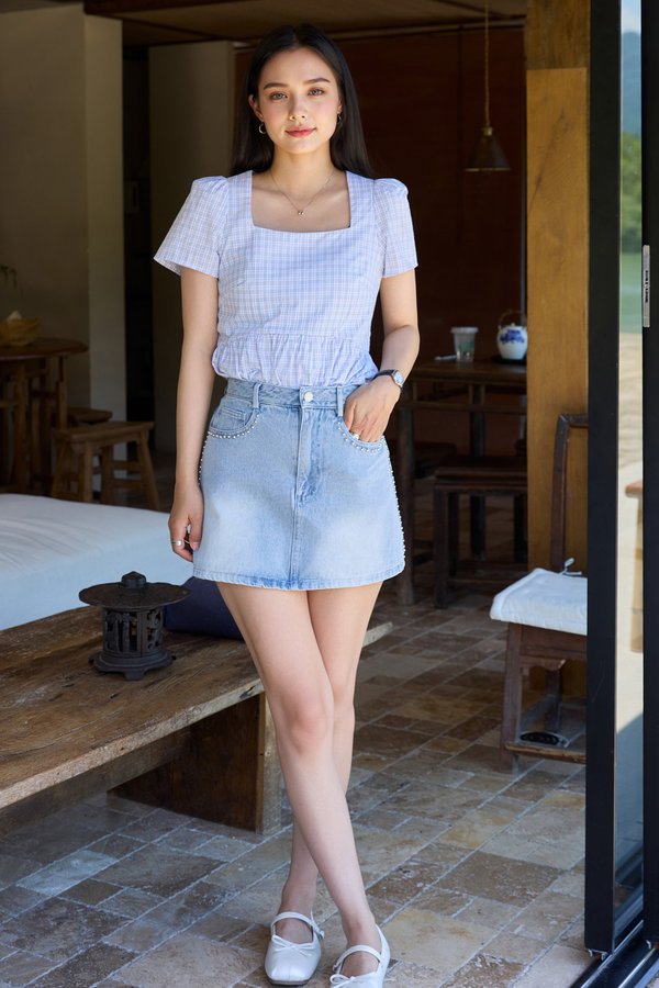 Otelia Studded Denim Skort